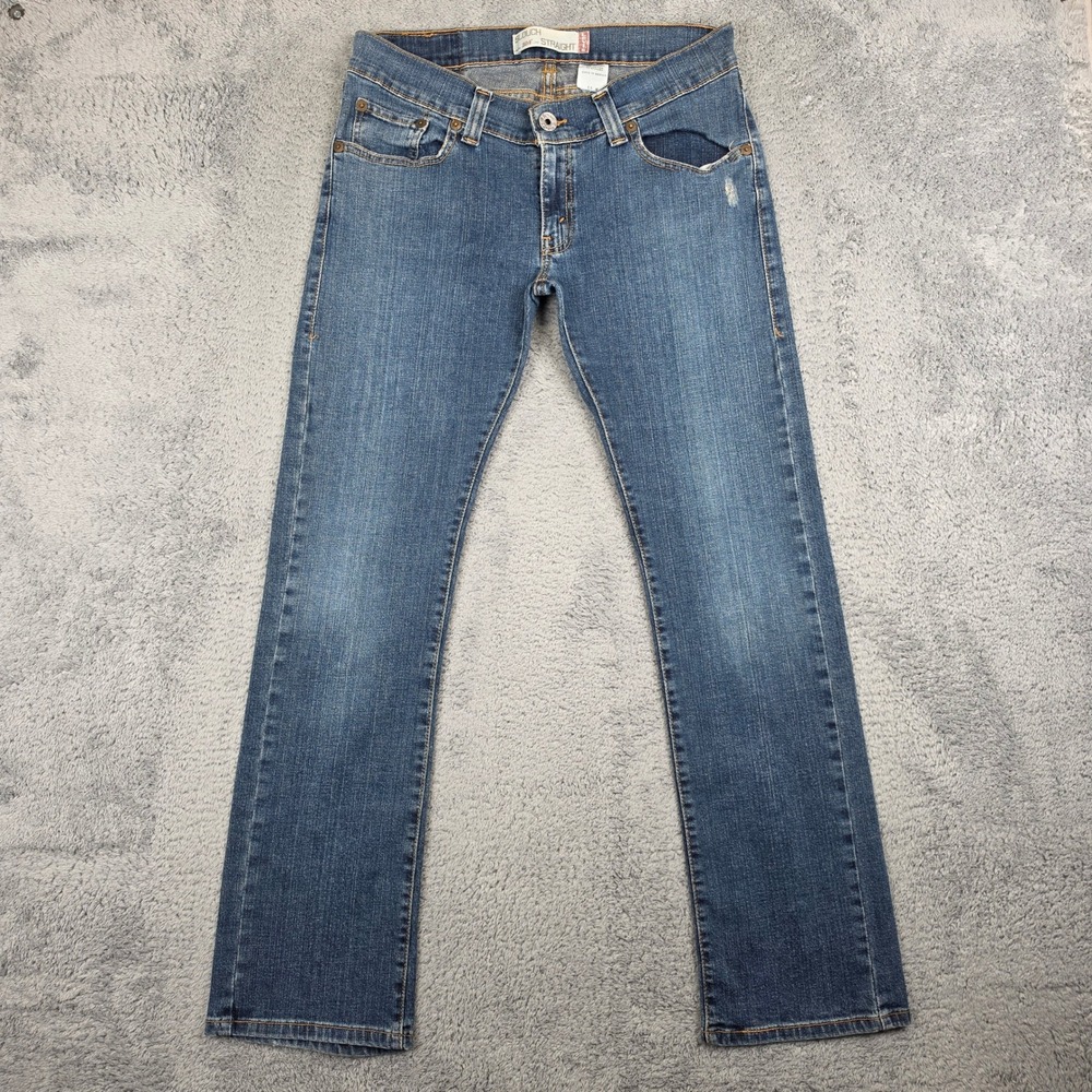 Levis 504 Slouch Straight Jeans Womens 11 M Blue Stretch Denim 32x30 Y2K Vintage